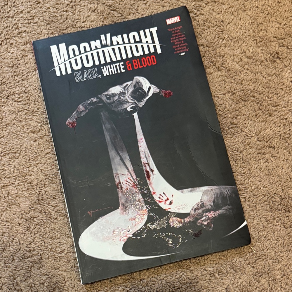 Marvel Moon Knight Comic with Black, White, and Red Art